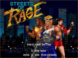 Title screen of Streets of Rage on the Sega Nomad.