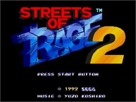 Title screen of Streets of Rage 2 on the Sega Nomad.