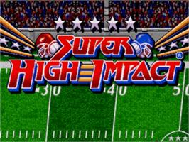 Title screen of Super High Impact on the Sega Nomad.