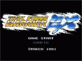 Title screen of Task Force Harrier EX on the Sega Nomad.