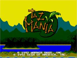 Title screen of Taz-Mania on the Sega Nomad.