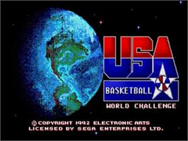 Title screen of Team USA Basketball on the Sega Nomad.