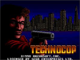 Title screen of Techno Cop on the Sega Nomad.