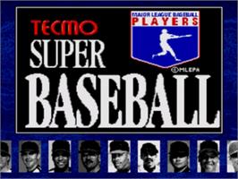 Title screen of Tecmo Super Baseball on the Sega Nomad.