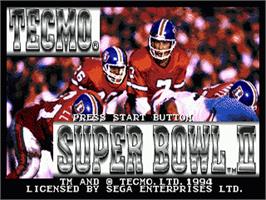 Title screen of Tecmo Super Bowl II: Special Edition on the Sega Nomad.