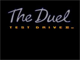 Title screen of Test Drive II - The Duel on the Sega Nomad.