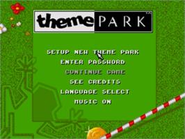 Title screen of Theme Park on the Sega Nomad.