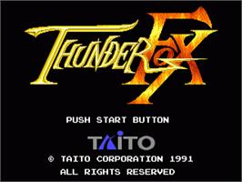 Title screen of Thunder Fox on the Sega Nomad.