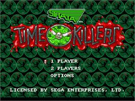 Title screen of Time Killers on the Sega Nomad.