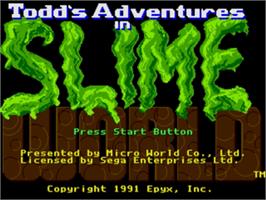 Title screen of Todd's Adventures in Slime World on the Sega Nomad.