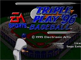 Title screen of Triple Play '96 on the Sega Nomad.