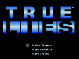 Title screen of True Lies on the Sega Nomad.