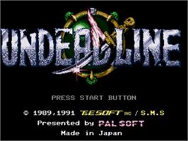 Title screen of Undead Line on the Sega Nomad.