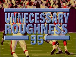 Title screen of Unnecessary Roughness '95 on the Sega Nomad.