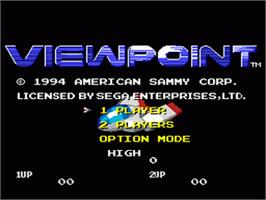 Title screen of Viewpoint on the Sega Nomad.