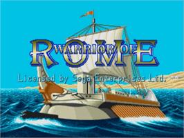 Title screen of Warrior of Rome on the Sega Nomad.