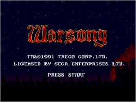Title screen of Warsong on the Sega Nomad.