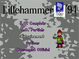 Title screen of Winter Olympics: Lillehammer '94 on the Sega Nomad.