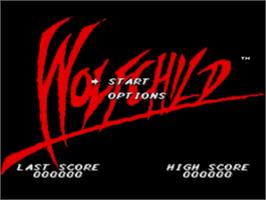 Title screen of Wolfchild on the Sega Nomad.