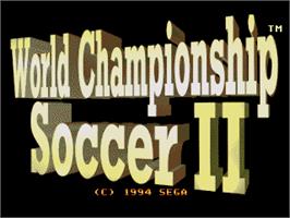 Title screen of World Championship Soccer 2 on the Sega Nomad.