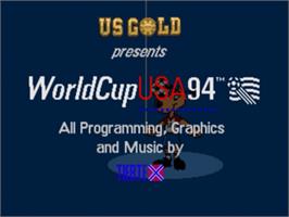 Title screen of World Cup USA '94 on the Sega Nomad.