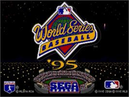 Title screen of World Series Baseball '95 on the Sega Nomad.