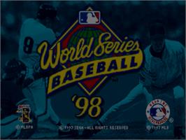 Title screen of World Series Baseball '98 on the Sega Nomad.