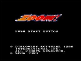 Title screen of Zoom! on the Sega Nomad.