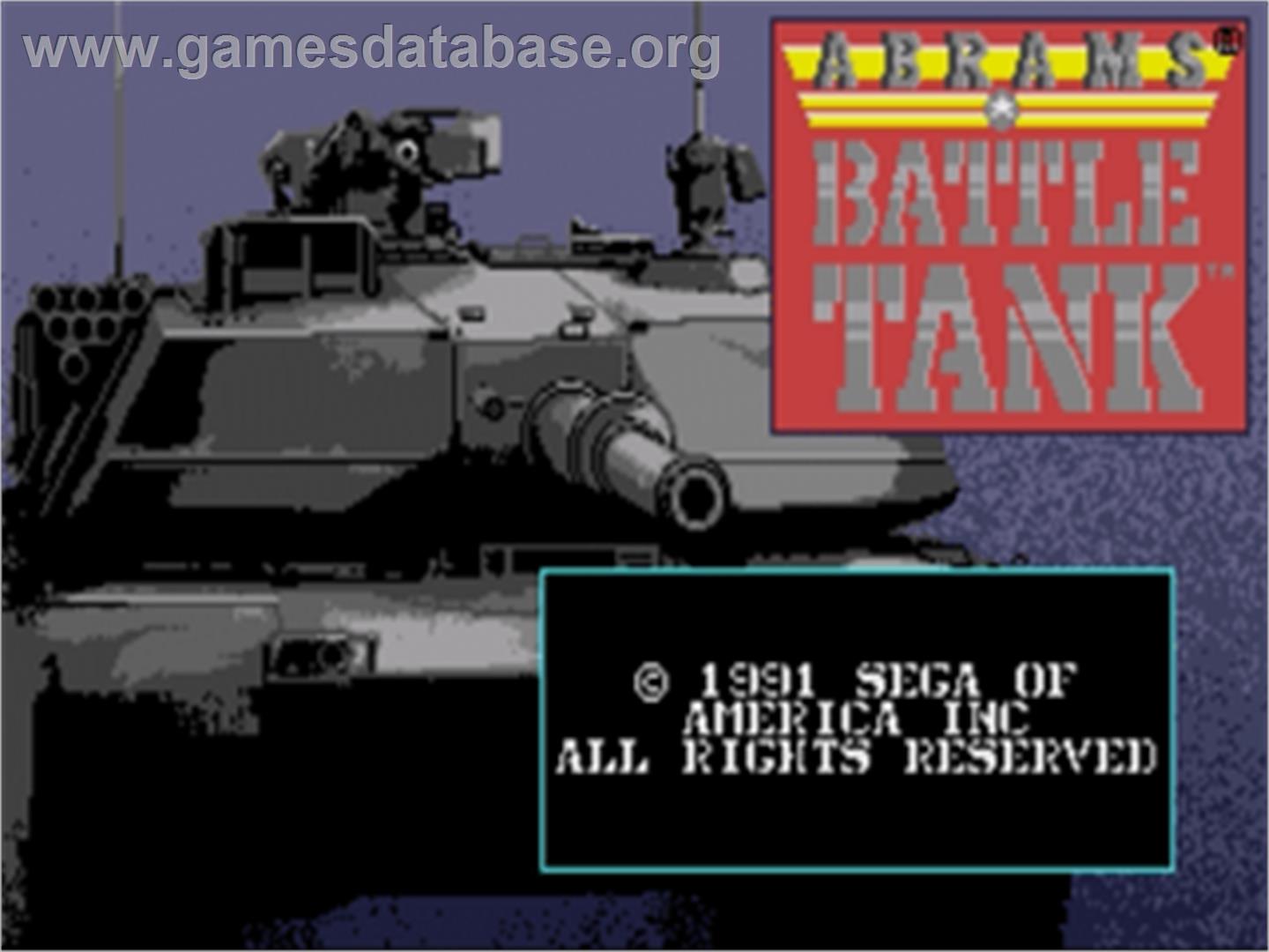 Abrams Battle Tank - Sega Nomad - Artwork - Title Screen