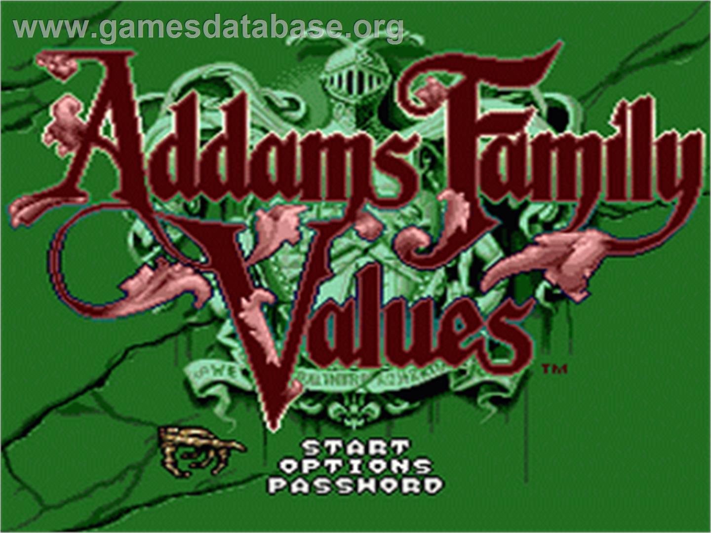 Addams Family Values - Sega Nomad - Artwork - Title Screen