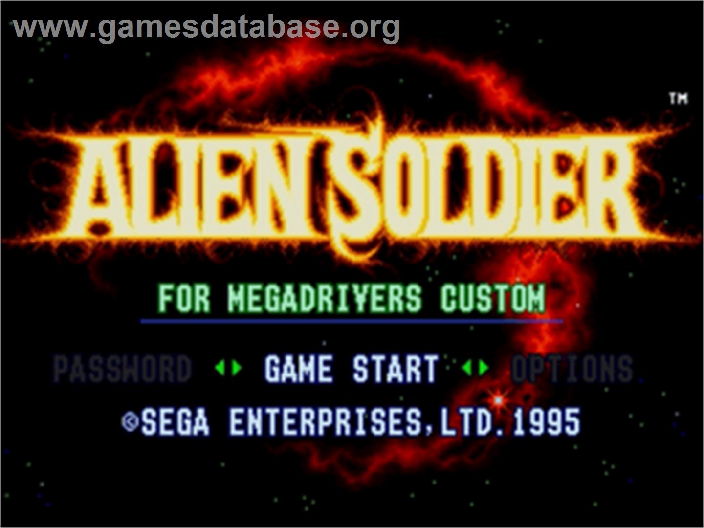Alien Soldier - Sega Nomad - Artwork - Title Screen