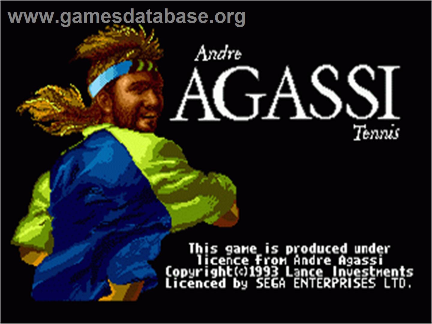 Andre Agassi Tennis - Sega Nomad - Artwork - Title Screen