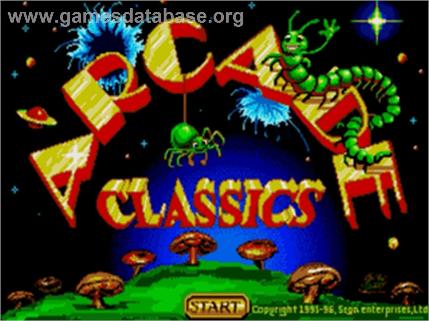 Arcade Classics - Sega Nomad - Artwork - Title Screen
