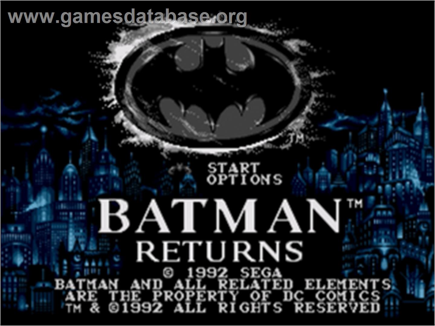 Batman Returns - Sega Nomad - Artwork - Title Screen