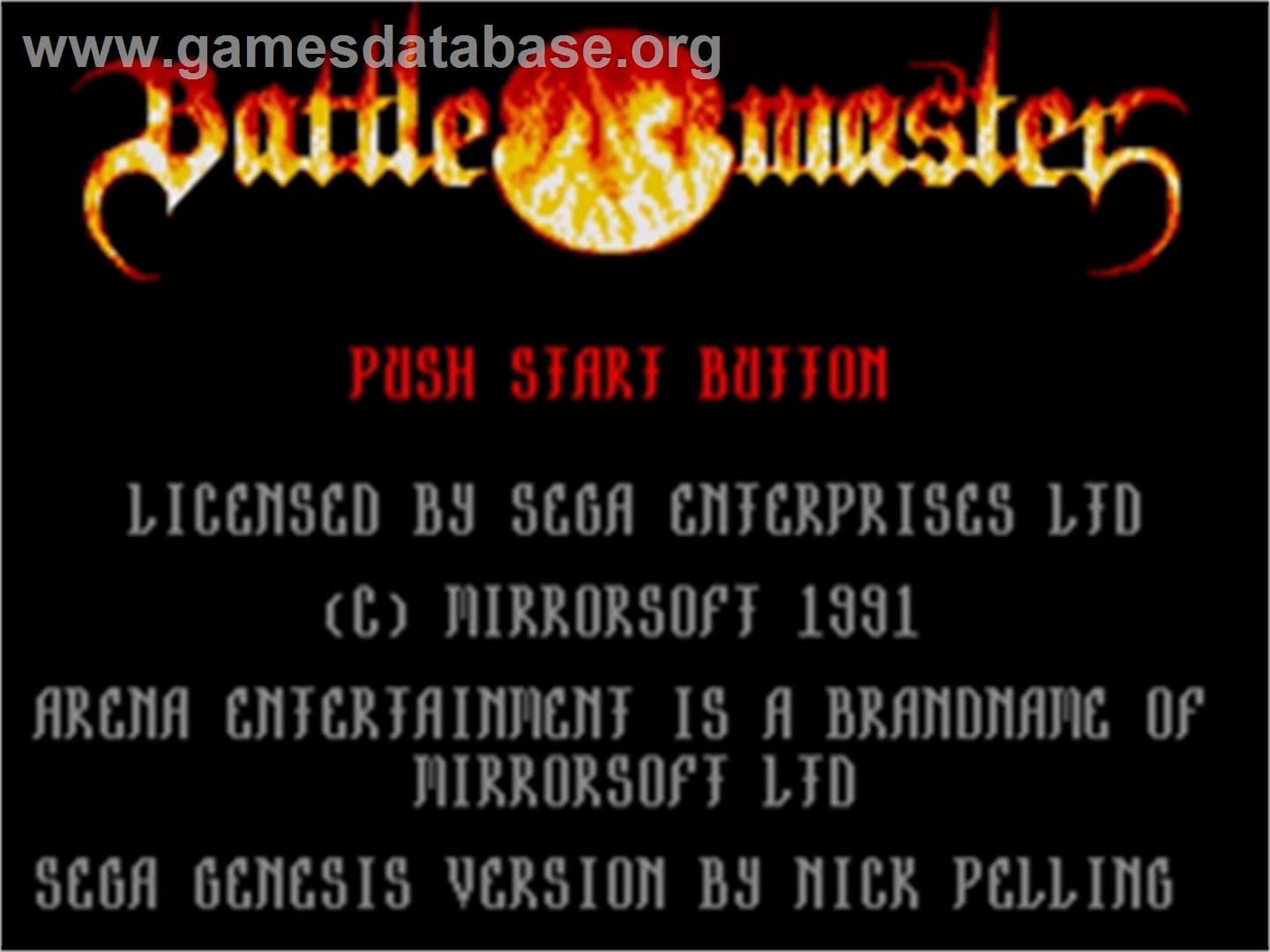 Battle Master - Sega Nomad - Artwork - Title Screen