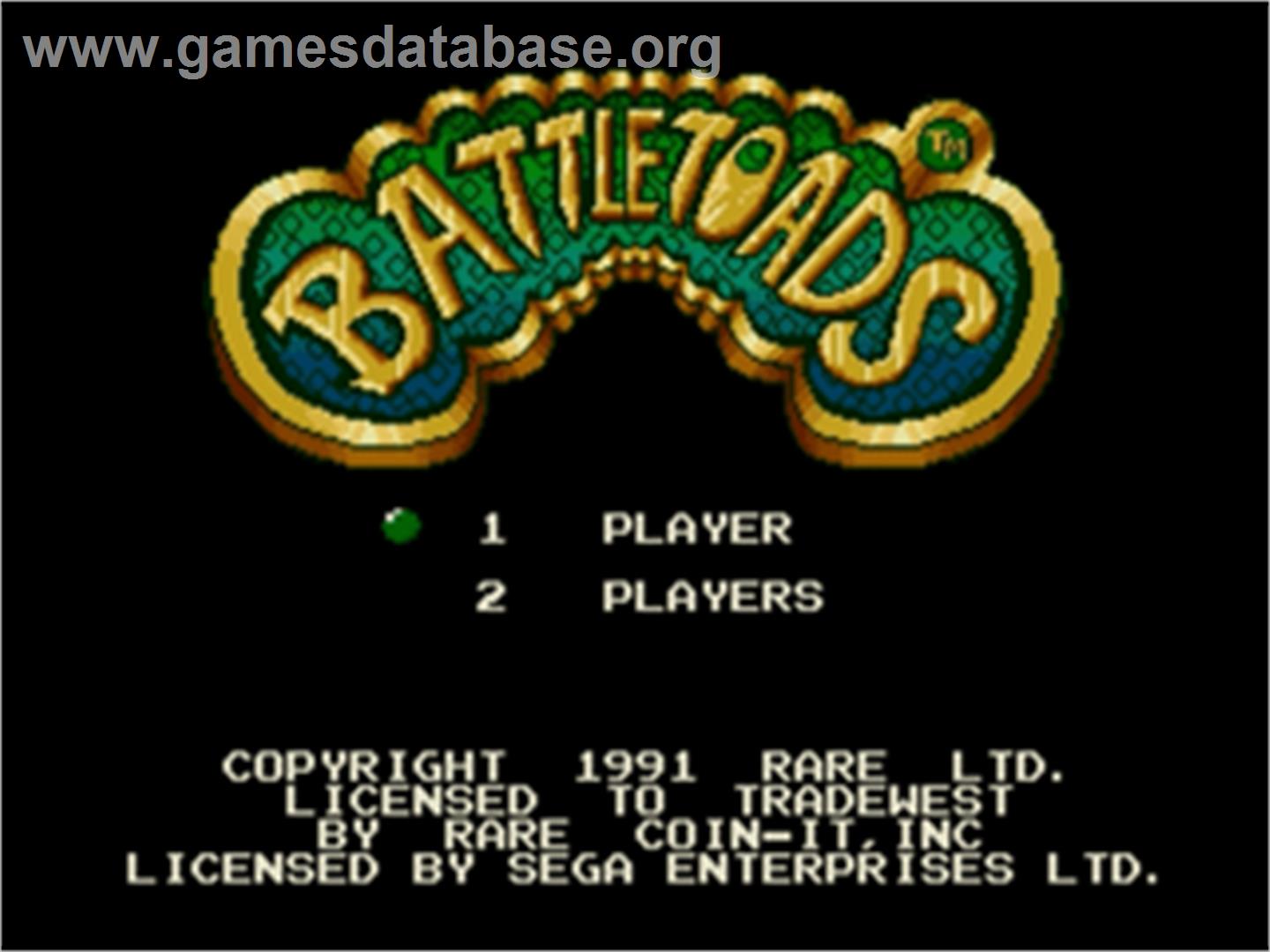Battletoads - Sega Nomad - Artwork - Title Screen