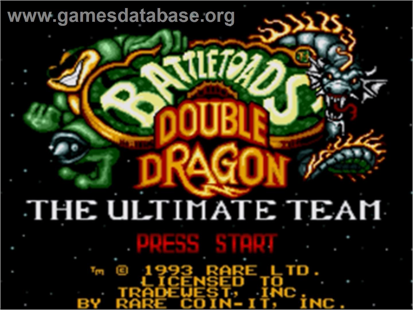 Battletoads & Double Dragon: The Ultimate Team - Sega Nomad - Artwork - Title Screen