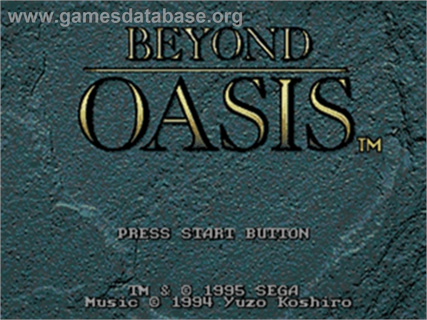 Beyond Oasis - Sega Nomad - Artwork - Title Screen