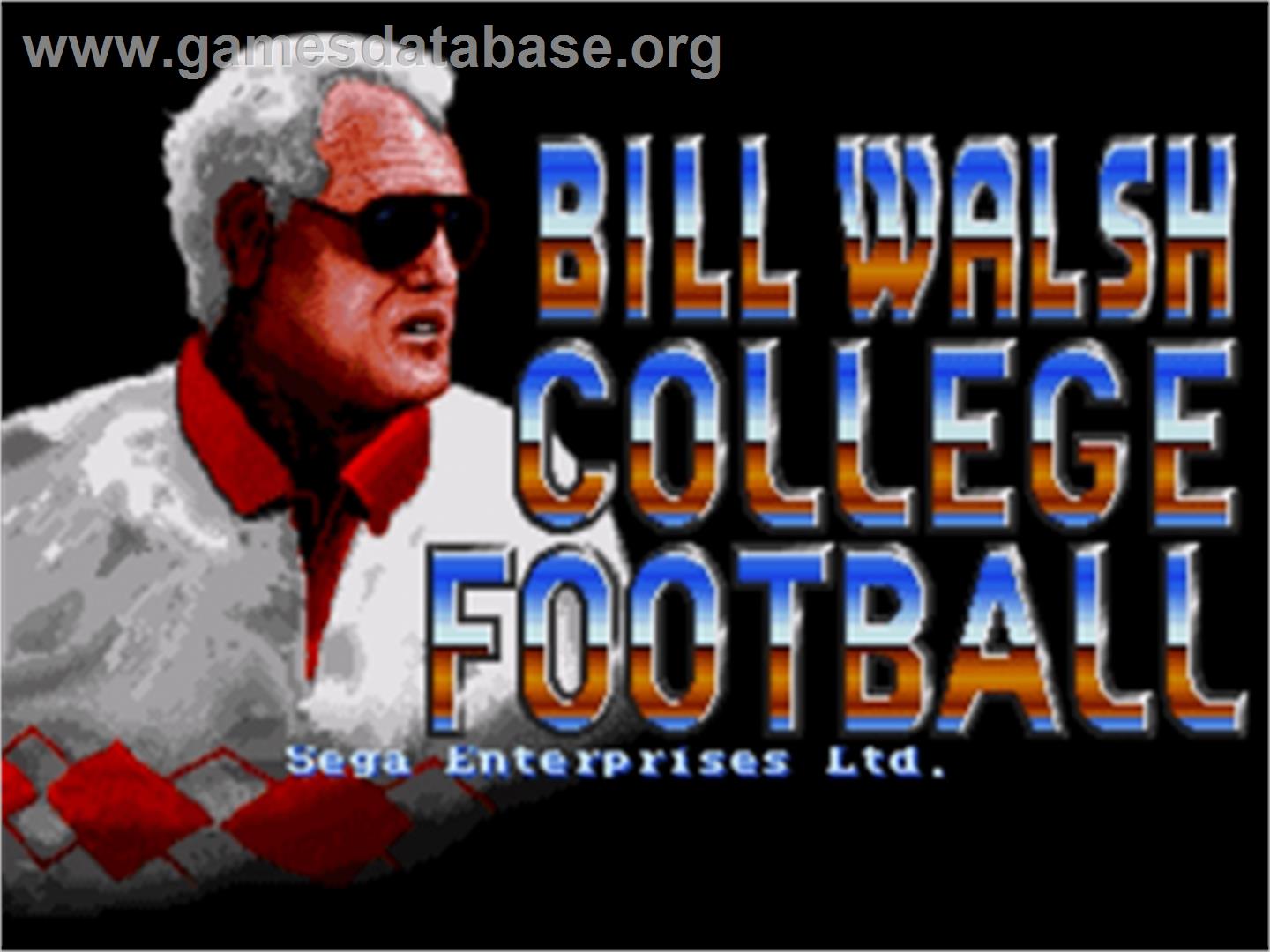 Bill Walsh College Football - Sega Nomad - Artwork - Title Screen