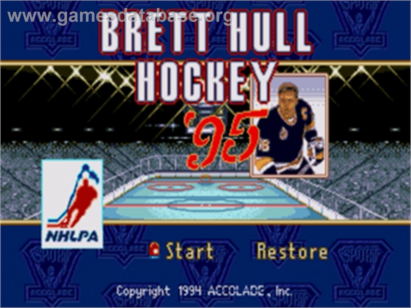 Brett Hull Hockey '95 - Sega Nomad - Artwork - Title Screen