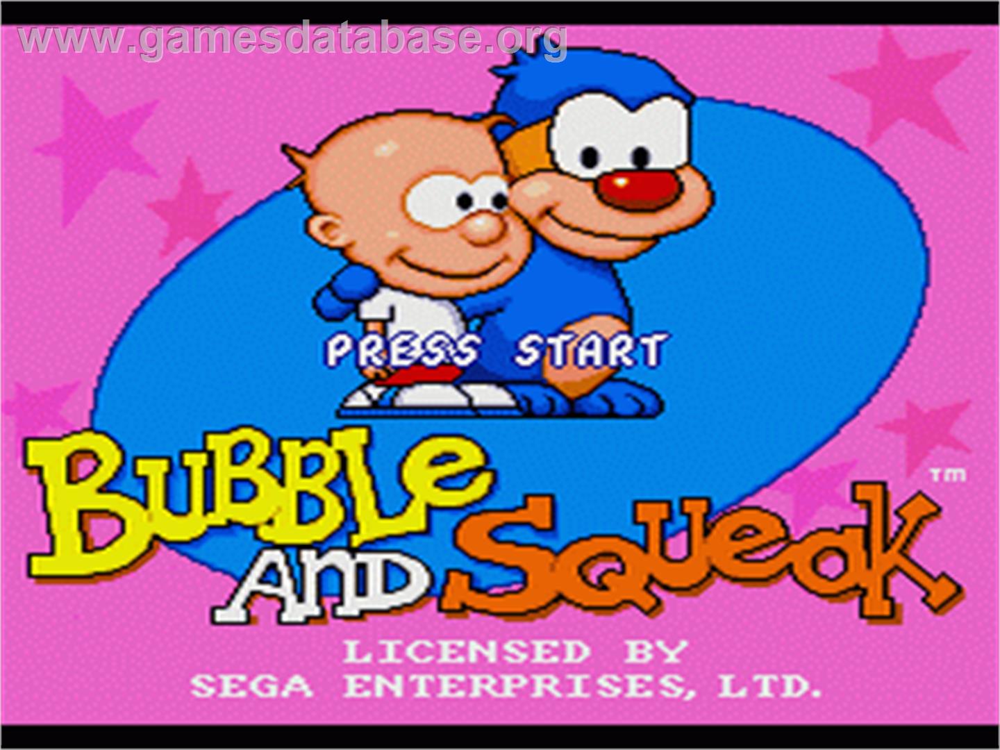 Bubble and Squeak - Sega Nomad - Artwork - Title Screen