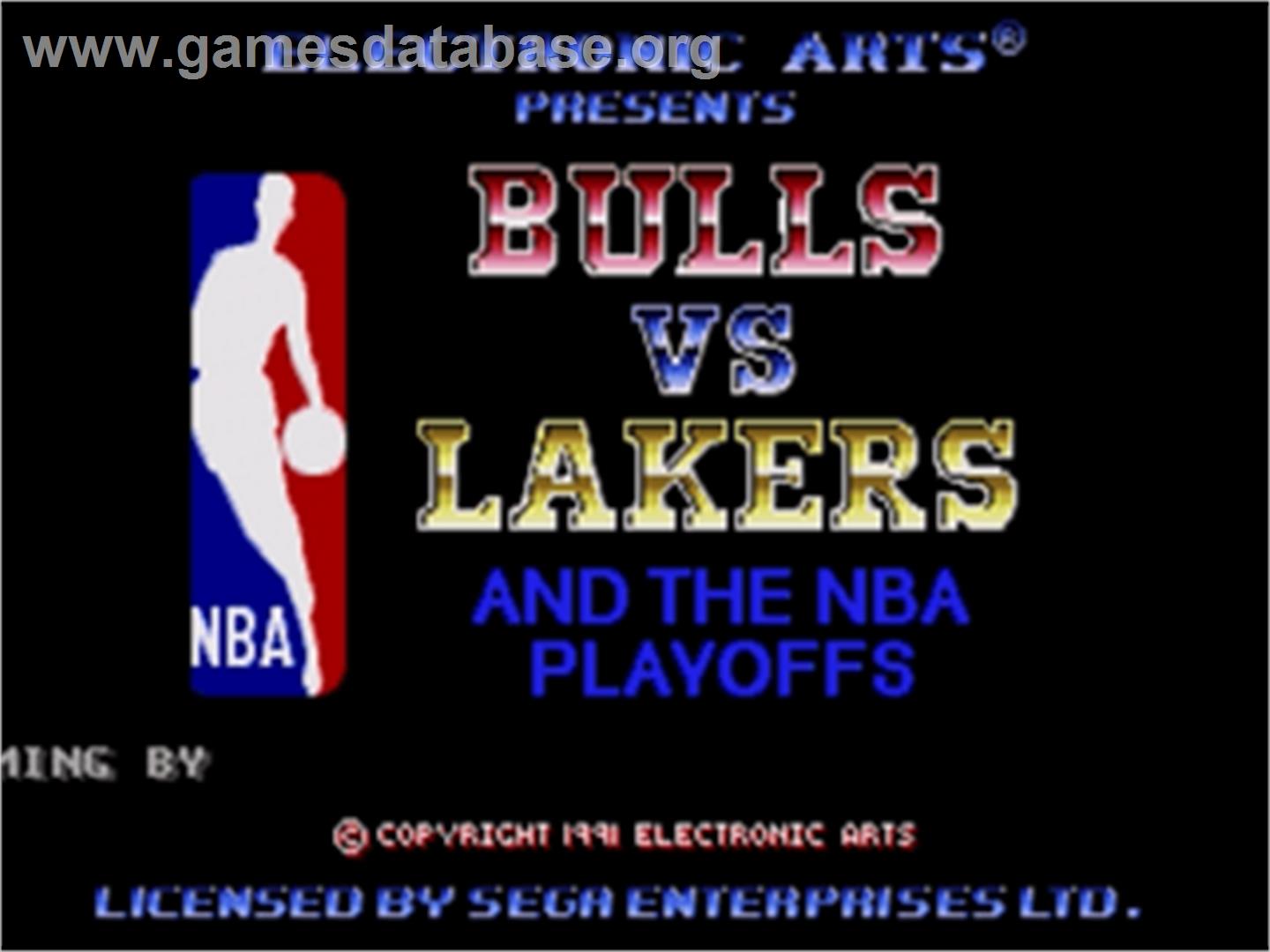 Bulls vs. Lakers and the NBA Playoffs - Sega Nomad - Artwork - Title Screen