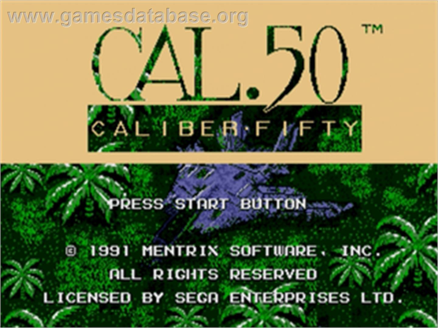 Caliber 50 - Sega Nomad - Artwork - Title Screen