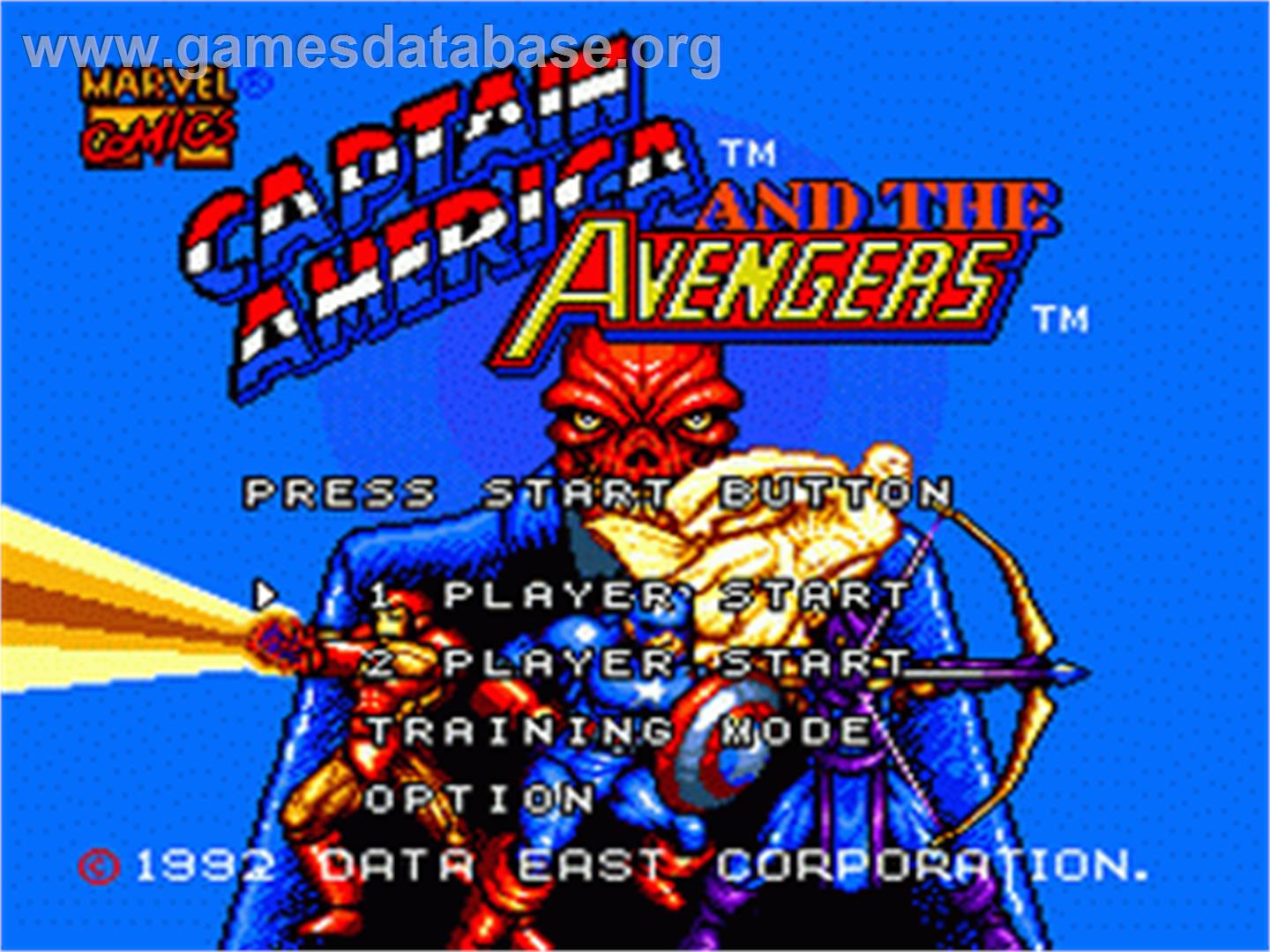 Captain America and The Avengers - Sega Nomad - Artwork - Title Screen