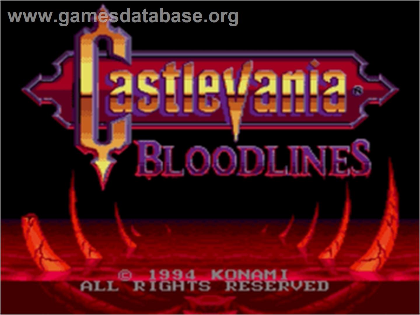 Castlevania Bloodlines - Sega Nomad - Artwork - Title Screen
