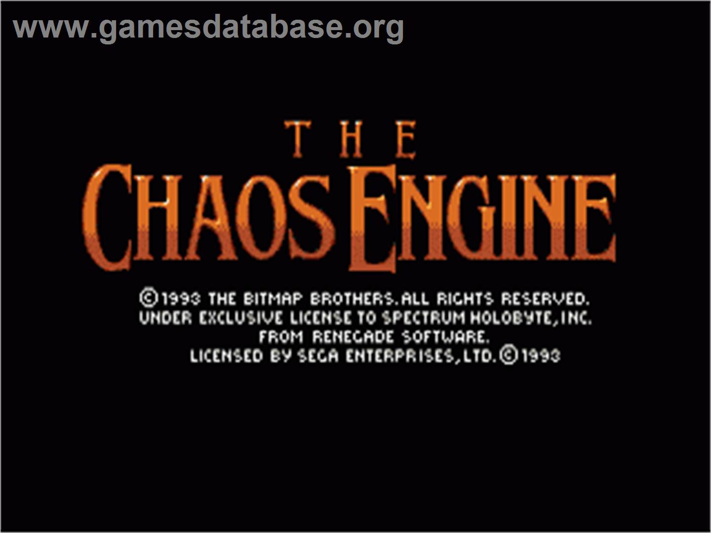 Chaos Engine, The - Sega Nomad - Artwork - Title Screen