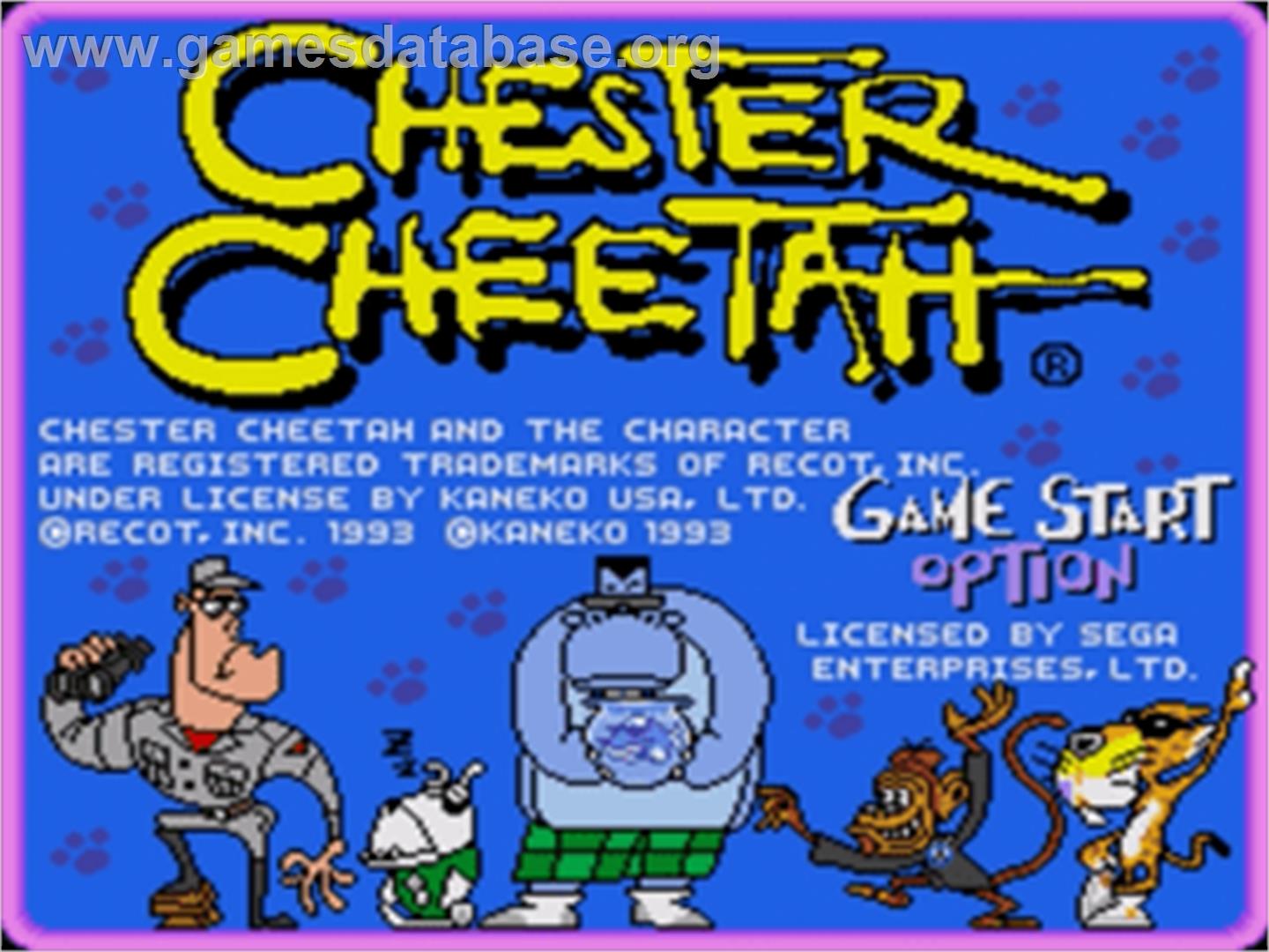 Chester Cheetah: Too Cool to Fool - Sega Nomad - Artwork - Title Screen