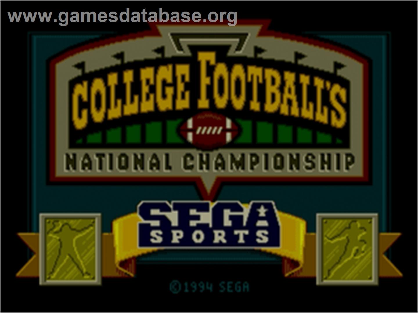 College Football's National Championship - Sega Nomad - Artwork - Title Screen