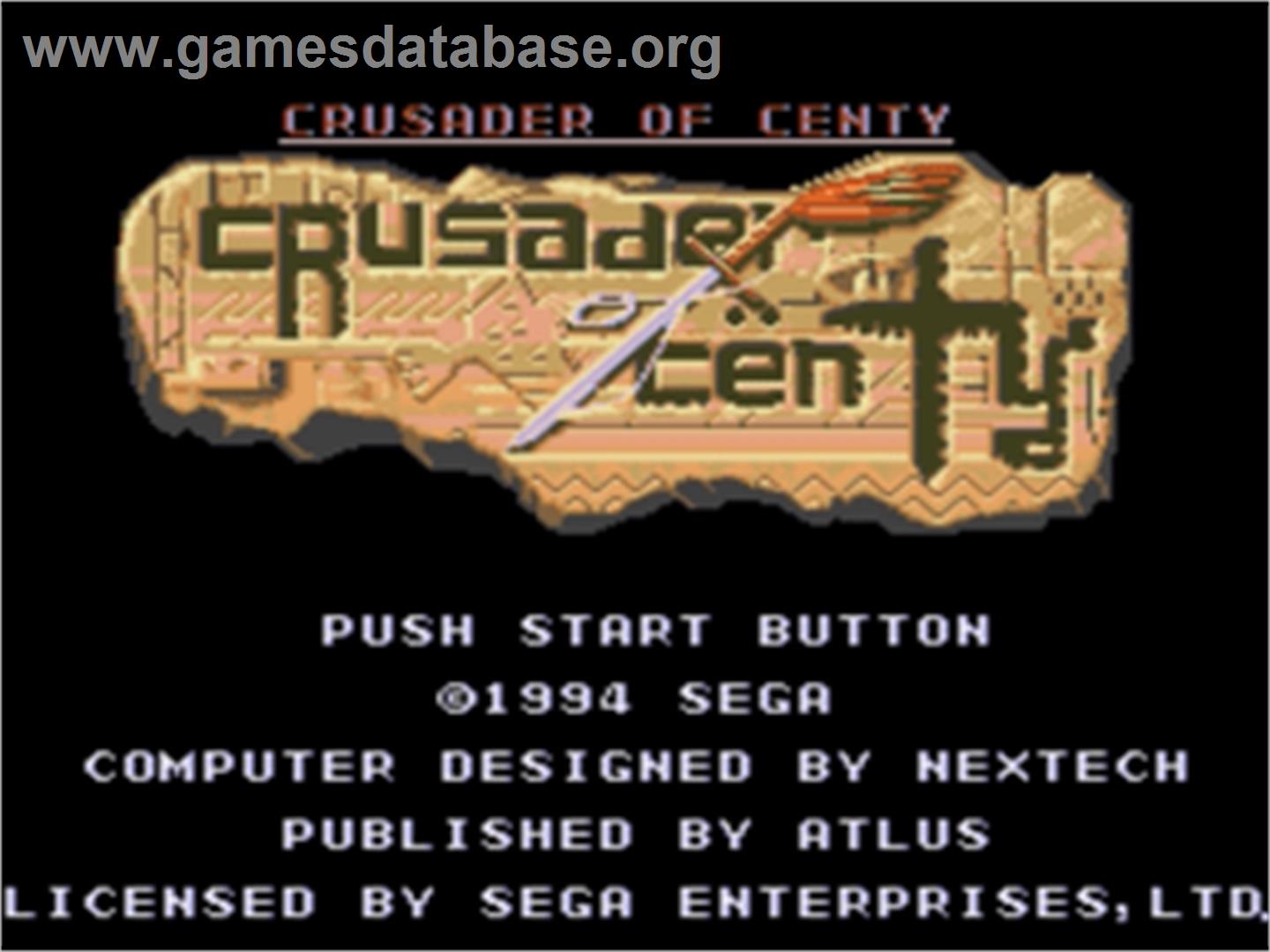 Crusader of Centy - Sega Nomad - Artwork - Title Screen