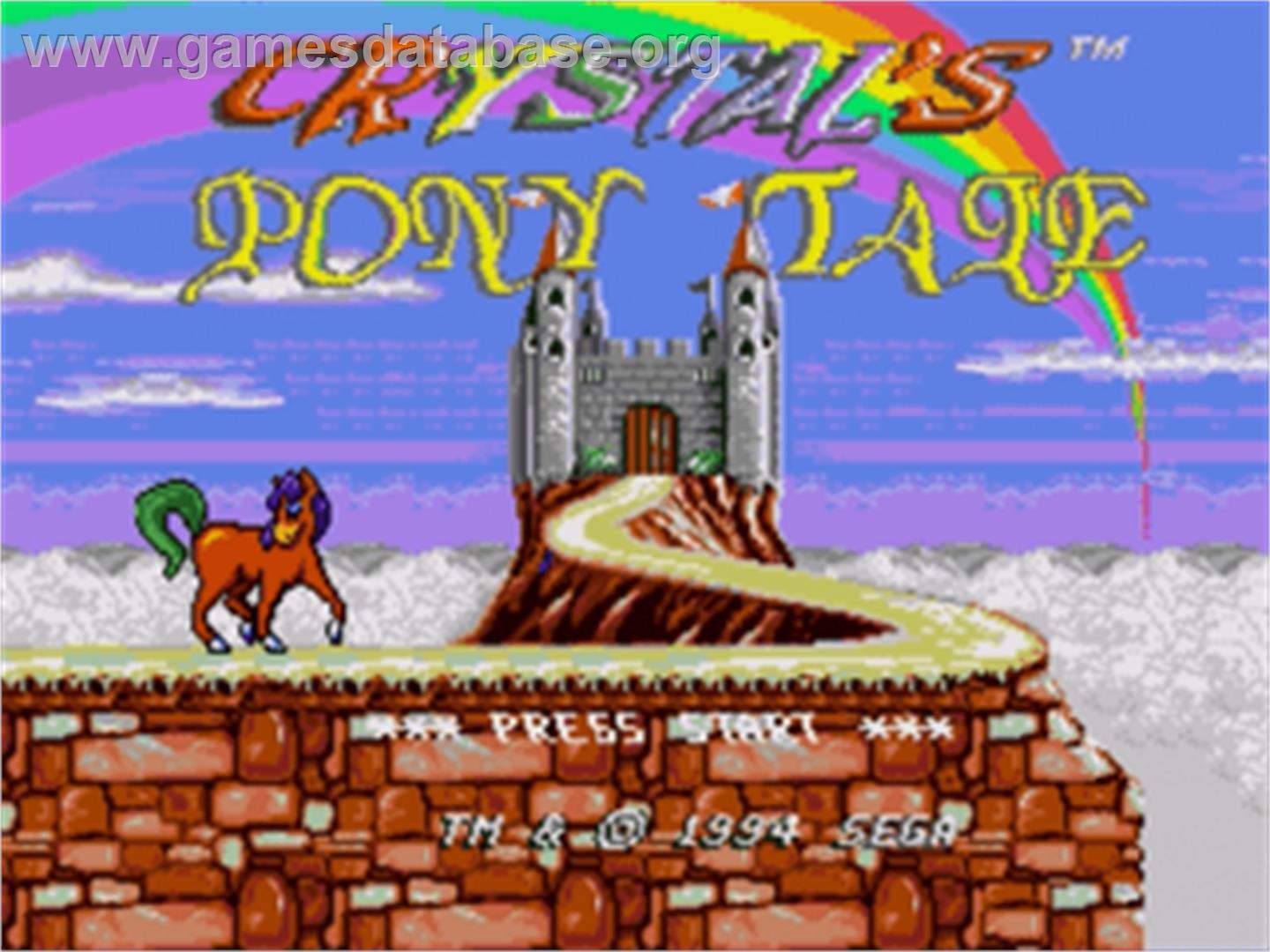 Crystal's Pony Tale - Sega Nomad - Artwork - Title Screen